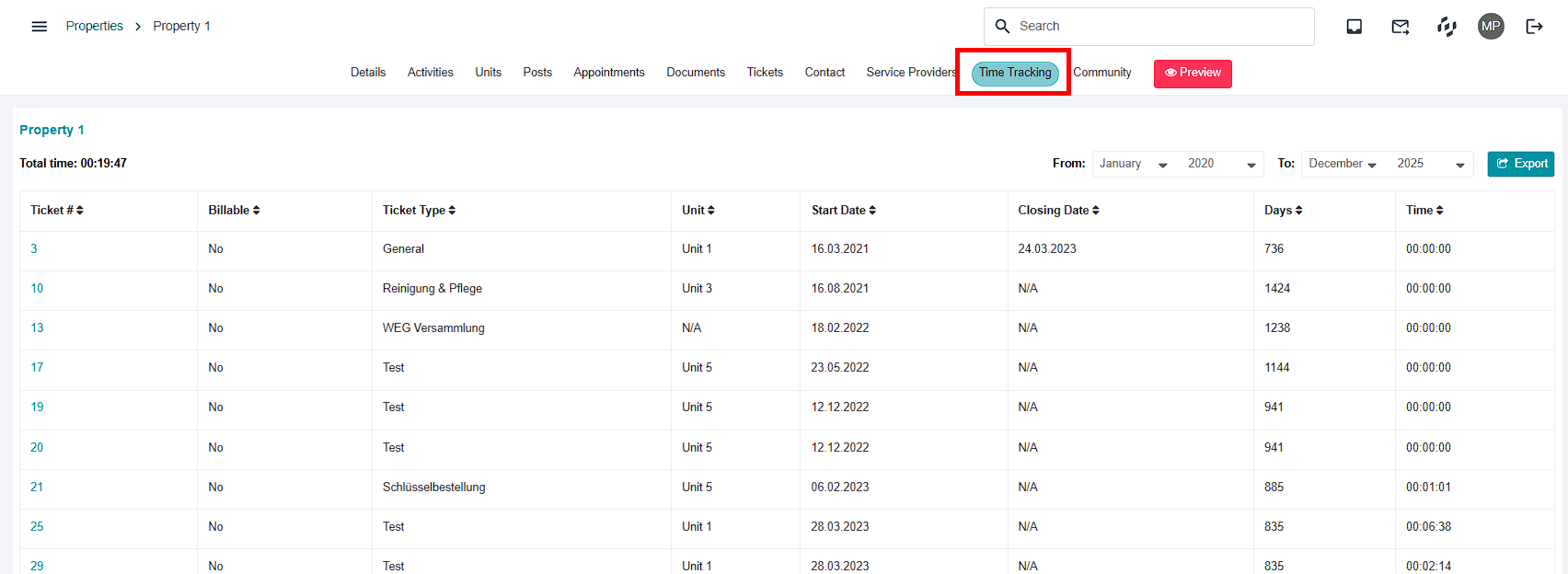 Time tracking in the SmartTask