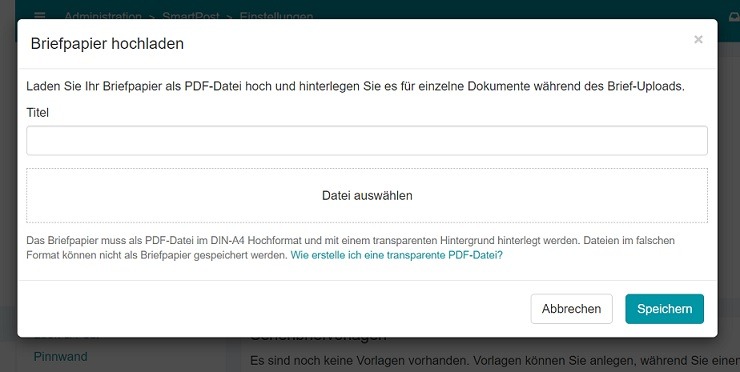 Transparente PDF-Datei für die SmartPost erstellen & in casavi einfügen
